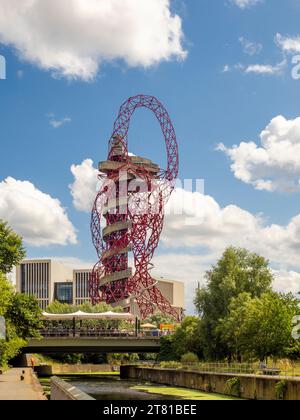 Die ArcelorMittal Orbit Skulptur, entworfen von Anish Kapoor und Cecil Balmond. Olympic Park, Stratford, London Stockfoto