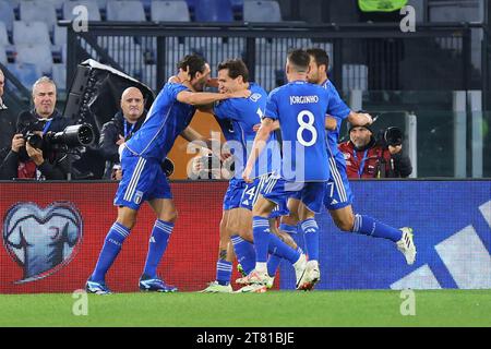 Rom, Italie. November 2023. Während der UEFA Euro 2024, Qualifikation, Gruppenspiel C zwischen Italien und Nordmazedonien am 17. November 2023 im Stadio Olimpico in Rom, Italien - Foto Federico Proietti/DPPI Credit: DPPI Media/Alamy Live News Stockfoto