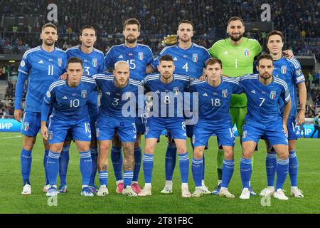 Rom, Italien. November 2023. Italien-Team-Aufstellung während Italien gegen Nordmazedonien, UEFA-Fußball-Europameisterschaft in Rom, Italien, 17. November 2023 Credit: Independent Photo Agency/Alamy Live News Stockfoto