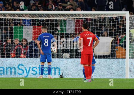 Rom, Italien. November 2023. Jorginho von Italien während Italien gegen Nordmazedonien, UEFA-Fußball-Europameisterschaft in Rom, Italien, 17. November 2023 Credit: Independent Photo Agency/Alamy Live News Stockfoto