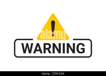 Warnschild. Vektor-isolierte Abbildung. Achtung- oder Achtung-Symbol. Achtung Warnzeichen, Fehlergefahr, Dreieck mit Ausrufezeichen. Vektorabbildung Stock Vektor