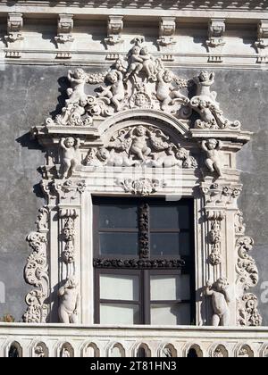 Palazzo Biscari, Biscari Palast, Via Museo Biscari, Catania, Sizilien, Sizilien, Italien, Europa Stockfoto