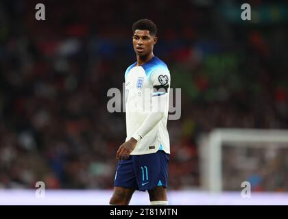 Wembley Stadium, London, Großbritannien. November 2023. Qualifikationsfußball zur UEFA Euro 2024, England gegen Malta; Marcus Rashford aus England Credit: Action Plus Sports/Alamy Live News Stockfoto