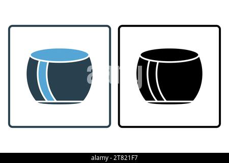 Symbol für Meditationskissen. Symbol für Meditation. Symbolstil durchgehend. Einfache Vektorkonstruktion bearbeitbar Stock Vektor