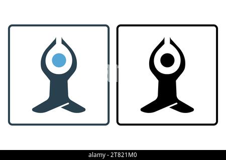 Yoga-Symbol. Symbol für Meditation, körperliches und geistiges Gleichgewicht. Symbolstil durchgehend. Einfache Vektorkonstruktion bearbeitbar Stock Vektor