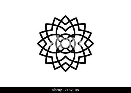 Abbildung des mandala-Symbols. Symbol für Meditation und spirituelles Wachstum. Liniensymbolstil. Einfache Vektorkonstruktion bearbeitbar Stock Vektor