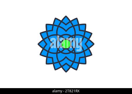 Abbildung des mandala-Symbols. Symbol für Meditation und spirituelles Wachstum. Symbolstil für flache Linien. Einfache Vektorkonstruktion bearbeitbar Stock Vektor