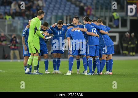 Rom, Italien, 17. November 2023 die Startaufstellung Italiens bei der UEFA Euro 2024 Qualifikation für Fußball-Match Italien gegen Nordmazedonien Credit:Roberto Ramaccia/Alamy Live News Stockfoto