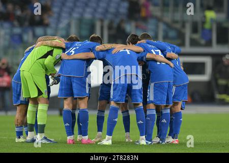 Rom, Italien, 17. November 2023 die Startaufstellung Italiens bei der UEFA Euro 2024 Qualifikation für Fußball-Match Italien gegen Nordmazedonien Credit:Roberto Ramaccia/Alamy Live News Stockfoto