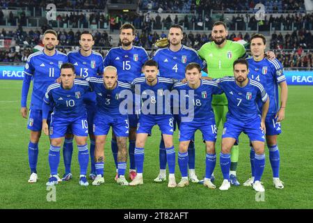 Stadio Olimpico Rom, Italien. November 2023. Qualifikationsrunde der Gruppe C zur Euro 2024, Italien gegen Nordmazedonien; Italiens Startaufstellung Credit: Action Plus Sports/Alamy Live News Stockfoto