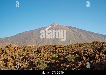 Panorama während des Aufstiegs zum Alto de Guajara, 2717 m, über Las Canadas zum Gipfel des Pico de Teide, 3718 m, Teide Nationalpark, Teneriffa, Kanarischen Inseln Stockfoto