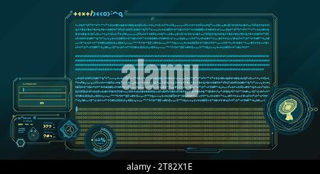 SCI-fi-Schnittstelle des Datendekodierungsprogramms. Stock Vektor