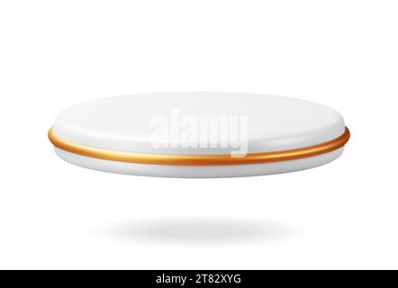 3D Grauer Zylinder Podium isoliert Stock Vektor