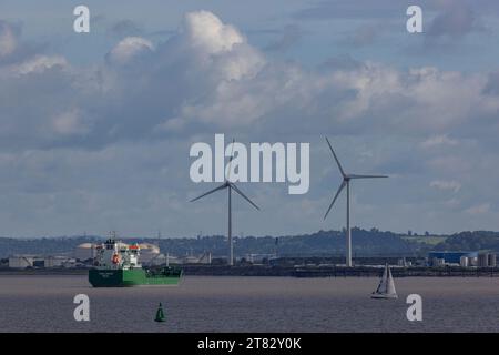 Windturbinen Avonmouth Docks Stockfoto