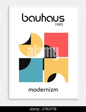 Enthält abstrakte Kunst im bauhaus-Stil, dekorative moderne Kunst, Vektor-Illustration Poster. Drucke, Galerie Wandbilder, Büro Wandbilder, Stock Vektor