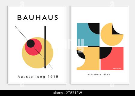 Enthält abstrakte Kunst im bauhaus-Stil, dekorative moderne Kunst, Vektor-Illustration Poster. Drucke, Galerie Wandbilder, Büro Wandbilder, Stock Vektor
