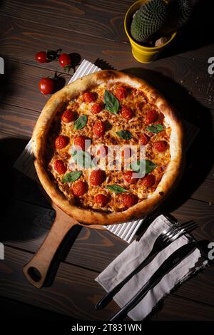Leckere Margherita Pizza Fotografie Stockfoto
