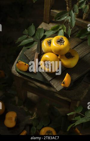 Japanische Persimmonsorten, Vietnam frischer Pfirsich Hi res Foto Stockfoto