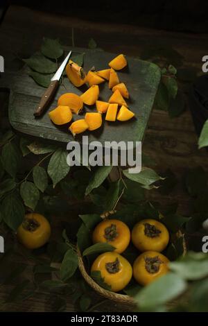 Japanische Persimmonsorten, Vietnam frischer Pfirsich Hi res Foto Stockfoto