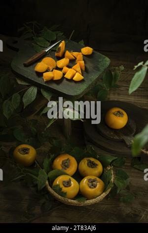 Japanische Persimmonsorten, Vietnam frischer Pfirsich Hi res Foto Stockfoto