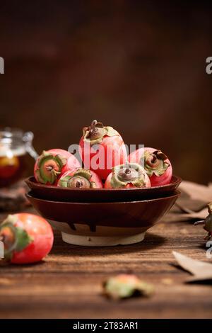 Japanische Persimmonsorten, Vietnam frischer Pfirsich Hi res Foto Stockfoto