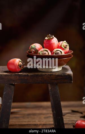 Japanische Persimmonsorten, Vietnam frischer Pfirsich Hi res Foto Stockfoto