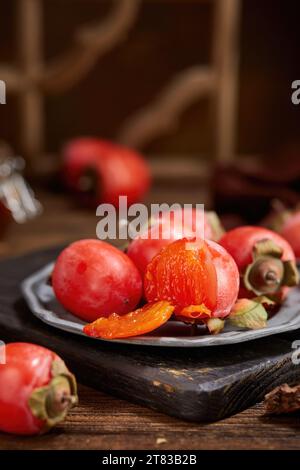 Japanische Persimmonsorten, Vietnam frischer Pfirsich Hi res Foto Stockfoto