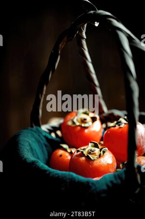 Japanische Persimmonsorten, Vietnam frischer Pfirsich Hi res Foto Stockfoto