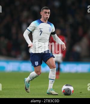 Phil Foden aus England - England gegen Malta, Qualifikationsgruppe C zur UEFA EURO 2024, Wembley Stadium, London, Vereinigtes Königreich - 17. November 2023. Stockfoto