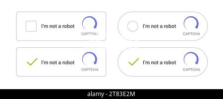 Kein Roboter-Captcha-Vektortest-Bild-Hinderniscomputer. Captcha Code öffentliches Internet-Passwort, keine Robotersorgen Stock Vektor