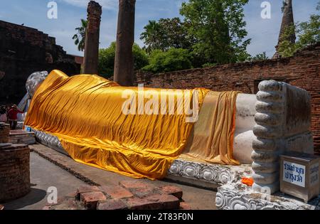 Wat Chai Yai Mongkon Ayutthaya Thailand Asien Stockfoto