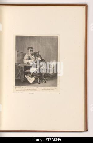 Pierre Louis Surugue le fils (Engraver), der Antiquitätenhändler. Kupferstich, Ätzung 1743 , 1743 Stockfoto