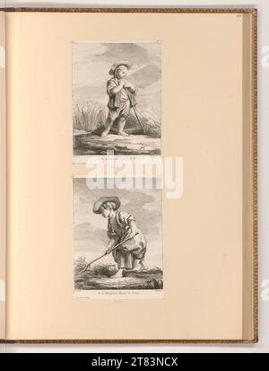 Etienne Maurice Falconet Figuren nach Porzellan aus der Royale de France Manufaktur. Ätzen 1757 , 1757 Stockfoto