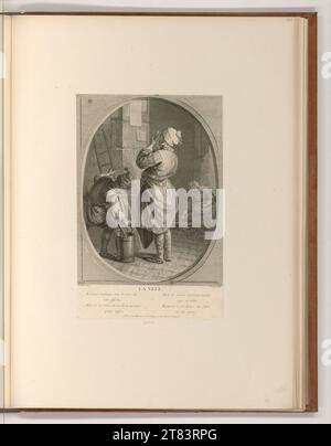 Jean Charles Le Vasseur (Engraver) Ich sehe sie. Kupferstich, Ätzung 1754-1763 , 1754/1763 Stockfoto