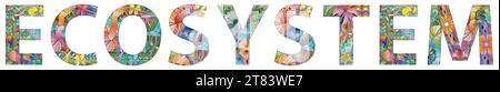 Ökosystem handgezeichnete moderne Design-Vektor-Illustration. Stock Vektor