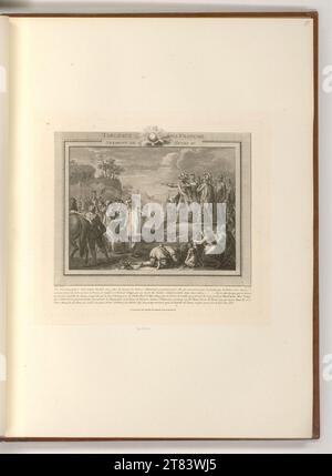 Karl-Emmanuel Patas (Gravierer) schwor Henri IV. An die Protestanten nach der Schlacht von Jarnac. Kupferstich, Ätzung 1760-1802 , 1760/1802 Stockfoto