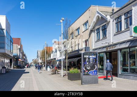 Fußgängerzone Haraldsgata (Einkaufsstraße), Stadtzentrum, Haugesund, Rogaland County, Norwegen Stockfoto