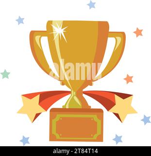 Goldene Trophäe mit Sternen Stock Vektor