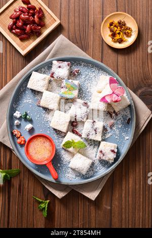 Rote Bohnen Kuchen Dim Sum Stockfoto