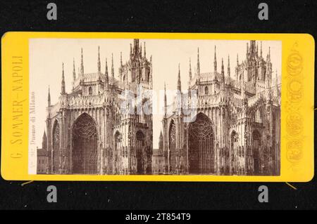 Giorgio Sommer Mailänder Kathedrale. Albuminpapier, auf der Box / Stereoformat 1860-1890 , 1860/1890 Stockfoto