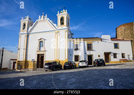 Igreja Matriz de Redondo, auch bekannt als Igreja de Nossa Senhora da Anunciação Kirche unserer Lieben Frau von der Verkündigung Portugal Redondo ist eine Gemeinde Stockfoto