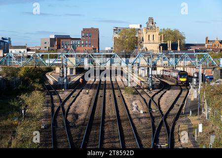 Bahnhof Lincoln von Pelham Bridge, Lincoln City, Lincolnshire, England, Großbritannien Stockfoto