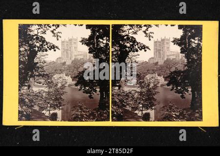 George Washington Wilson Durham Cathedrals, Schottland. Albuminpapier, auf der Box / Stereoformat um 1865 Stockfoto