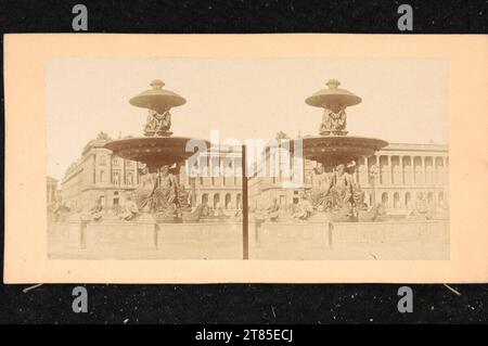 Anonym die Fontaine der Flüsse AUF DER Place de la Concorde in Paris. Salzpapier , auf der Box / Stereoformat um 1860 Stockfoto