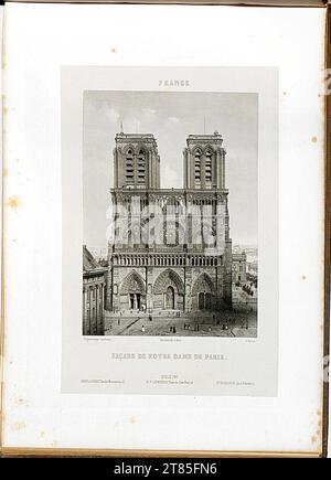 Noël-Marie Paymal Lerebours Fassade der Notre Dame de Paris. Aquatinta, auf der Box 1842, 1842 Stockfoto