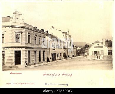 Carl-Kroh-Straße in Berndorf in Niederösterreich. Technischer Kollotyp 1898 , 1898 Stockfoto