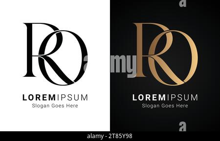 Luxuriöses Initial-RO- oder Monogramm-Logo-Design Stock Vektor