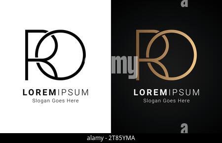 Luxuriöses Initial-RO- oder Monogramm-Logo-Design Stock Vektor