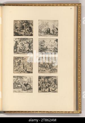 Allart van Everdingen (Gravierer) verschiedene Szenen aus Roman de Renart. Ätzen 1641-1675 , 1641/1675 Stockfoto