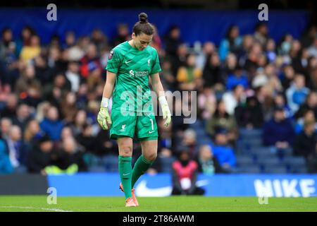 Kingston, Großbritannien. November 2023. Rachael Laws of Liverpool Women wurde während des FA Women's Super League-Spiels zwischen Chelsea Women und Liverpool Women am 18. November 2023 in Stamford Bridge, London, England, gesehen. Foto von Carlton Myrie. Nur redaktionelle Verwendung, Lizenz für kommerzielle Nutzung erforderlich. Keine Verwendung bei Wetten, Spielen oder Publikationen eines einzelnen Clubs/einer Liga/eines Spielers. Quelle: UK Sports Pics Ltd/Alamy Live News Stockfoto